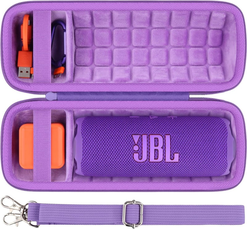 Baval Hard Portable Case Compatible With JBL Flip 7 Portable Wireless Bluetooth Waterproof Speaker(Purple Case) - Image 1